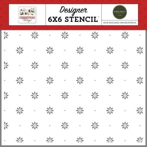 Carta Bella - Schablone 6x6 Inch "Holly Jolly Flowers" Stencil