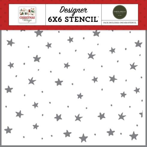 Carta Bella - Schablone 6x6 Inch "Merry And Bright Stars" Stencil