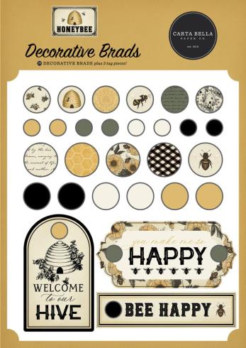 Carta Bella - Adhesive Brads "Honey Bee"