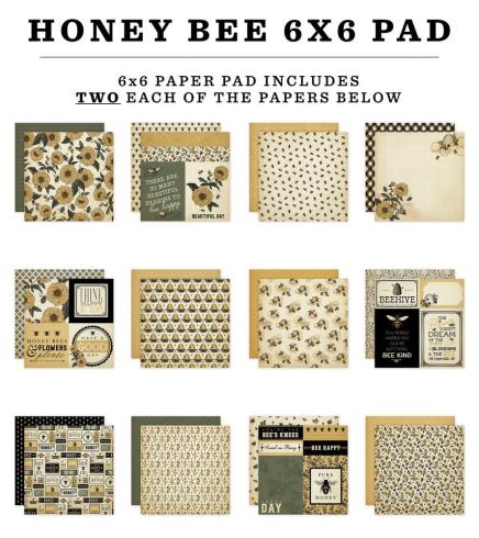 Carta Bella - Designpapier "Honey Bee" Paper Pad 6x6 Inch - 24 Bogen