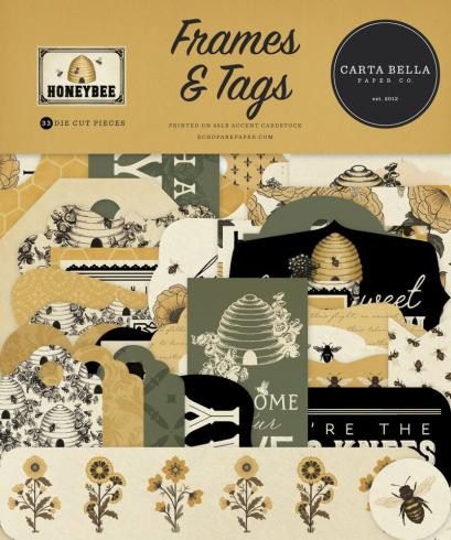 Carta Bella - Stanzteile & Anhänger "Honey Bee" Ephemera Frames & Tags