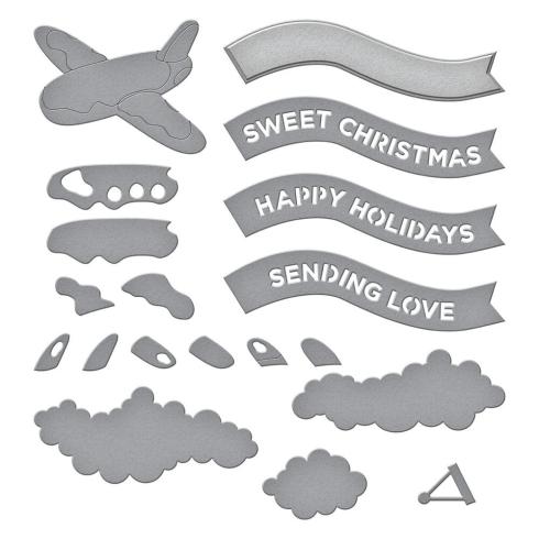 Spellbinders - Stanzschablone "Gingerbread Plane & Banners" Dies
