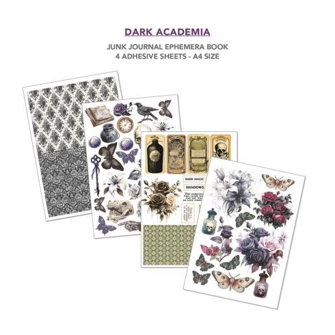 Ciao Bella - Designpapier & Stanzteile "Dark Academia" Junk Journal Ephemera Book A4 - 32 Bogen