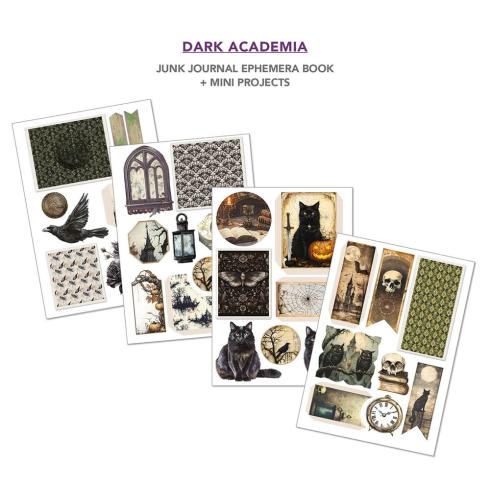 Ciao Bella - Designpapier & Stanzteile "Dark Academia" Junk Journal Ephemera Book A4 - 32 Bogen