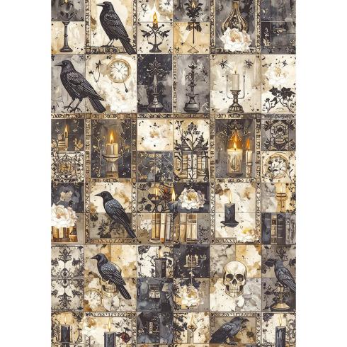 Ciao Bella - Decopatch Papier "Dark Academia" Rice Paper A5 - 8 Bogen