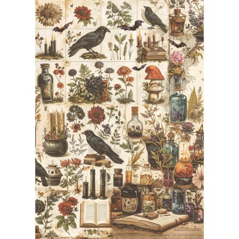 Ciao Bella - Decopatch Papier "Dark Academia" Rice Paper A5 - 8 Bogen