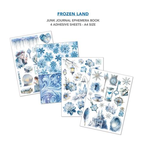 Ciao Bella - Designpapier & Stanzteile "Frozen Land" Junk Journal Ephemera Book A4 - 32 Bogen