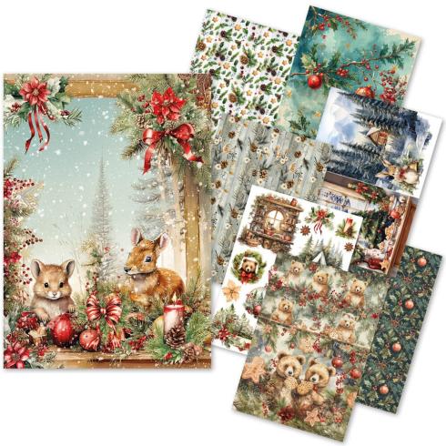 Ciao Bella - Decopatch Papier "Hot Cocoa & Holly" Rice Paper A5 - 8 Bogen
