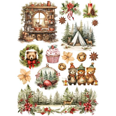 Ciao Bella - Decopatch Papier "Hot Cocoa & Holly" Rice Paper A5 - 8 Bogen