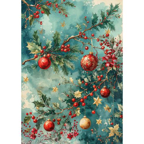 Ciao Bella - Decopatch Papier "Hot Cocoa & Holly" Rice Paper A5 - 8 Bogen
