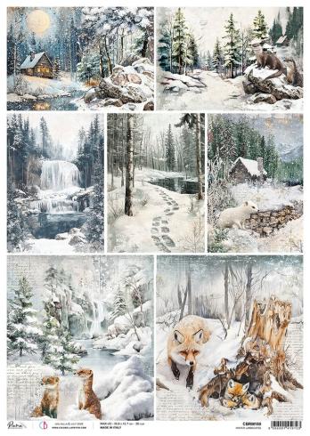 Ciao Bella - Decopatch Papier "Winter Landscapes" Rice Paper A3 - 3 Bogen