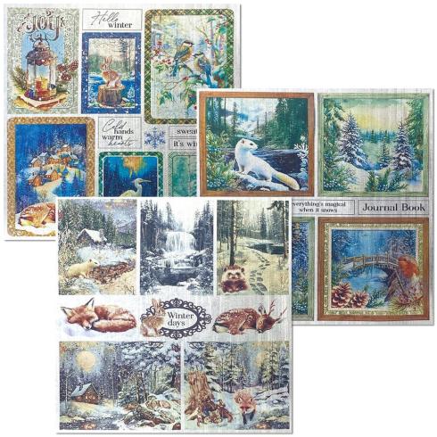 Ciao Bella - Designpapier "Forest Tales" Deluxe Silver & Vellum Dual Paper Pack 6x6 Inch - 6 Bogen