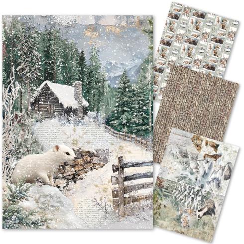 Ciao Bella - Decopatch Papier "Forest Tales" Mixed Media Rice Paper A4 - 4 Bogen