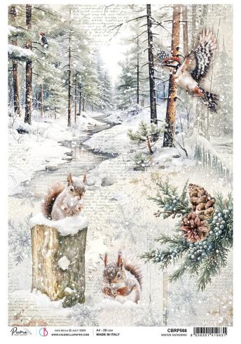 Ciao Bella - Decopatch Papier "Winter Gathering" Rice Paper A4 - 5 Bogen