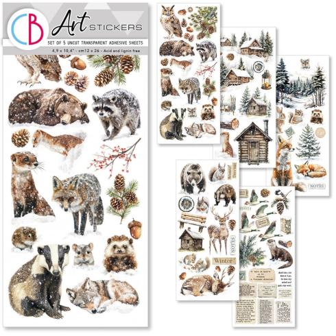 Ciao Bella - Aufkleber "Forest Tales" Transparent Adhesive Sheets 4,72x10,23 Inch - 5 Bogen