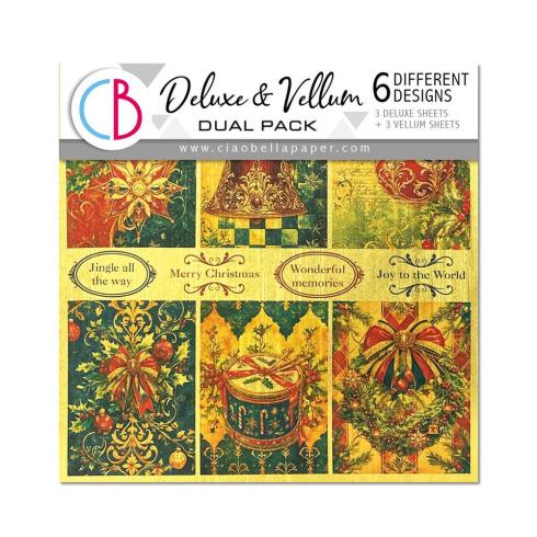 Ciao Bella - Designpapier "Toy Shop" Deluxe Gold & Vellum Dual Paper Pack 6x6 Inch - 6 Bogen