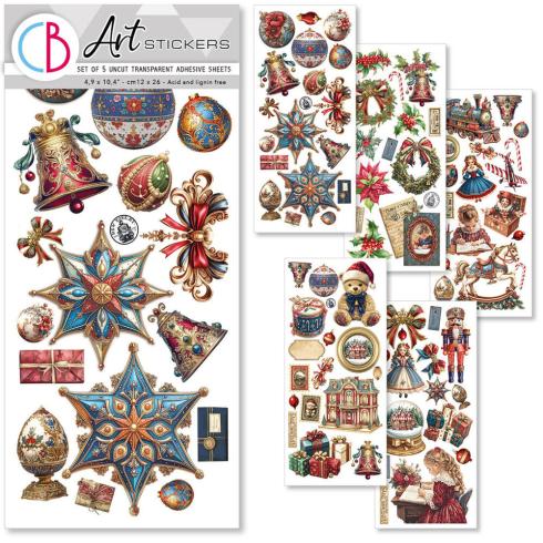 Ciao Bella - Aufkleber "Toy Shop" Transparent Adhesive Sheets 4,72x10,23 Inch - 5 Bogen