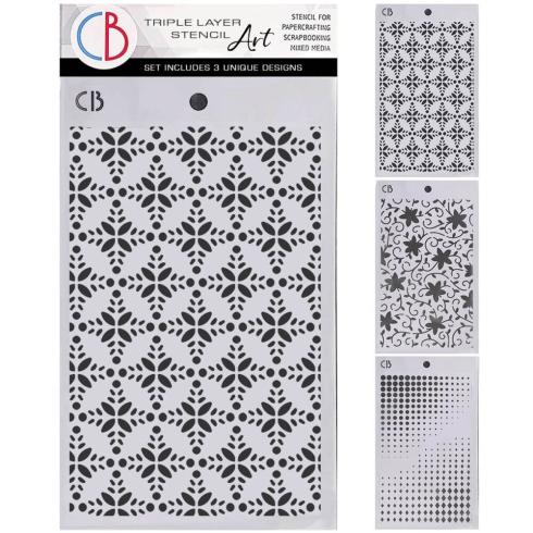 Ciao Bella - Schablone 5x8 Inch "Winter Season" Triple Layer Stencil Art Set