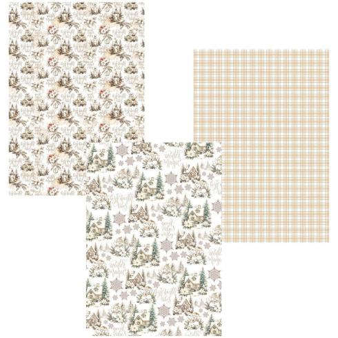 Ciao Bella - Designpapier "Winter Season" Deluxe Pearl Copper & Vellum Dual Paper Pack A4 - 6 Bogen