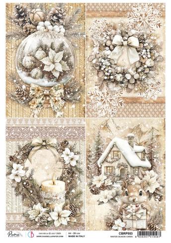 Ciao Bella - Decopatch Papier "A Winter Season Cards" Rice Paper A4 - 5 Bogen