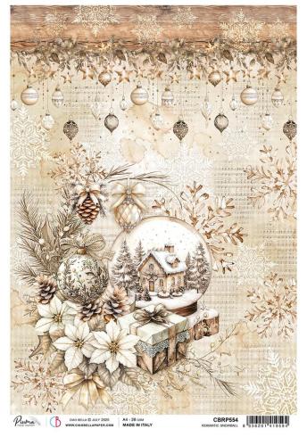Ciao Bella - Decopatch Papier "Romantic Snowball" Rice Paper A4 - 5 Bogen