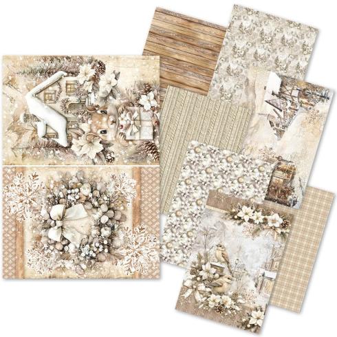 Ciao Bella - Decopatch Papier "Winter Season" Mixed Media Rice Paper A5 - 8 Bogen