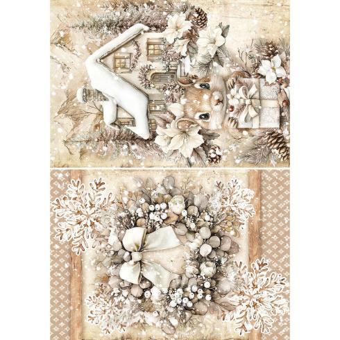 Ciao Bella - Decopatch Papier "Winter Season" Mixed Media Rice Paper A5 - 8 Bogen