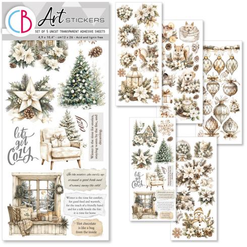 Ciao Bella - Aufkleber "Winter Season" Transparent Adhesive Sheets 4,72x10,23 Inch - 5 Bogen