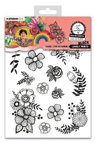 Art By Marlene - Transfer Aufkleber "Lovely Prints Black" Rub-On