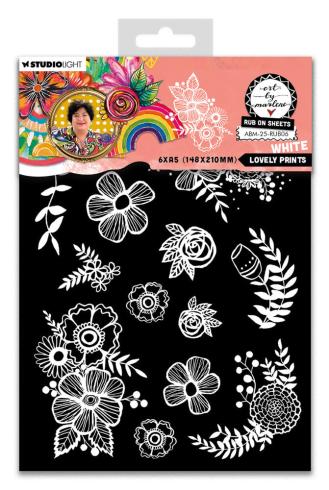 Art By Marlene - Transfer Aufkleber "Lovely Prints White" Rub-On