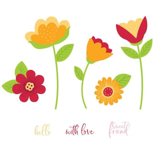 Sizzix - Stempelset "Whimsy Bloom #1" Clear Stamps Design by Catherine Pooler