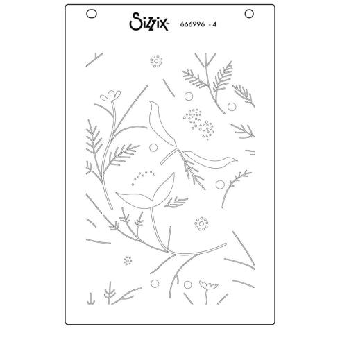 Sizzix - Schablone "Happy Garden #2" Layered Stencil Design by Catherine Pooler