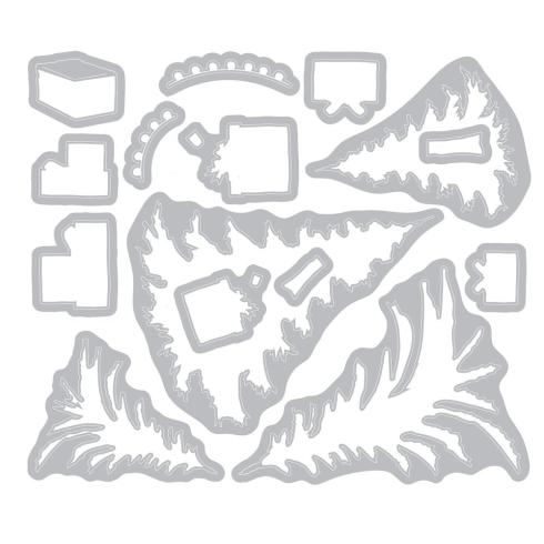 Sizzix - Stanzschablone & Stempelset "Trees and Trinkets" Framelits Craft Dies & Clear Stamps by 49 and Market