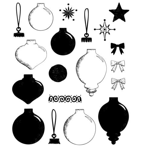 Sizzix - Stanzschablone & Stempelset "Baubles" Framelits Craft Dies & Clear Stamps by 49 and Market