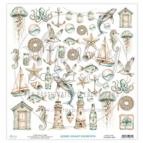 Mintay Papers - Papier Elemente "Azure Coast" Paper Elements 12x12 Inch