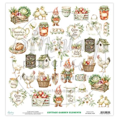 Mintay Papers - Papier Elemente "Cottage Garden" Paper Elements 12x12 Inch