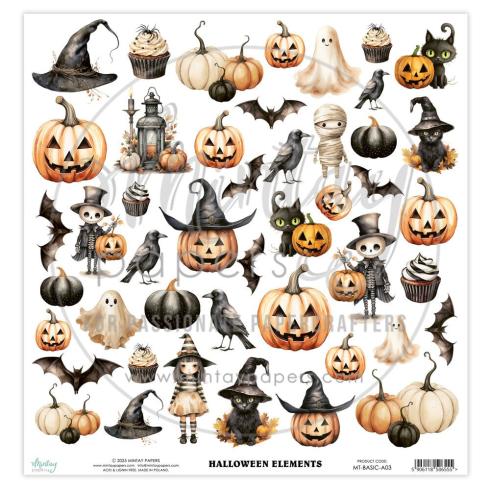 Mintay Papers - Papier Elemente "Halloween" Paper Elements 12x12 Inch