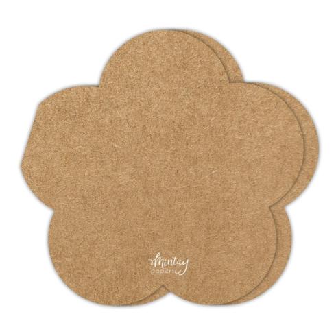 Mintay Papers - Kartenbasis "Flower" Card Base Kraft 15x15cm - 5 Stück