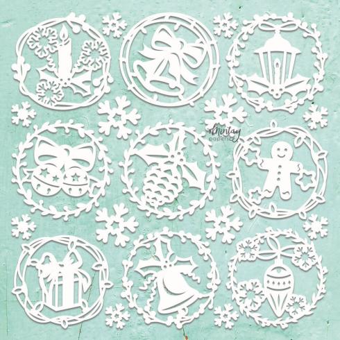 Mintay Papers - Stanzteile "Xmas Decors" Chipboard - Chippies Decor 12x12 Inch