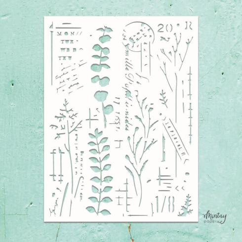 Mintay Papers - Kreativa Collection - Schablone 6x8 Inch "Mixed 9" Stencil
