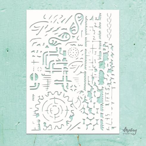 Mintay Papers - Kreativa Collection - Schablone 6x8 Inch "Mixed 11" Stencil