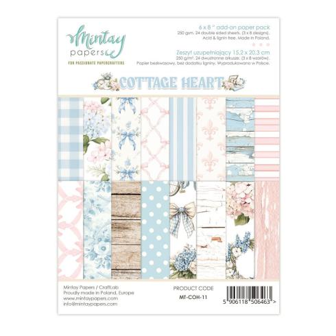 Mintay Papers - Designpapier "Cottage Heart" Add-On Paper Pack 6x8 Inch - 24 Bogen