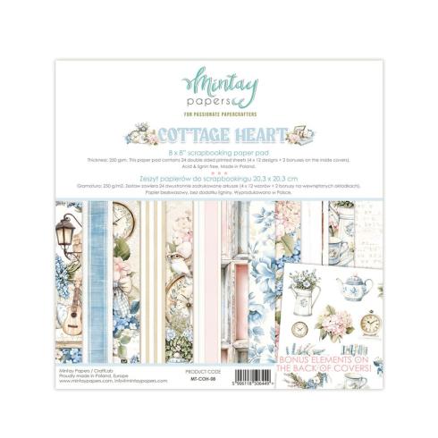 Mintay Papers - Designpapier "Cottage Heart" Scrapbooking Paper Pad 8x8 Inch - 24 Bogen