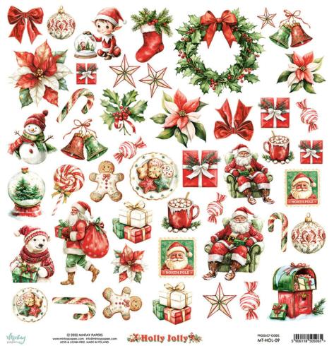 Mintay Papers - Papier Elemente "Holly Jolly" Paper Elements 12x12 Inch