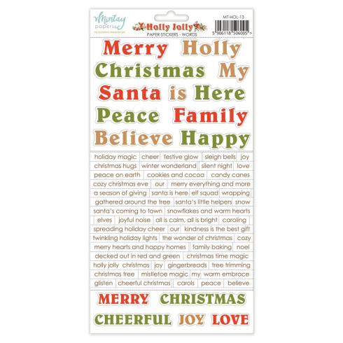 Mintay Papers - Aufkleber "Holly Jolly" Paper Sticker Words 6x12 Inch