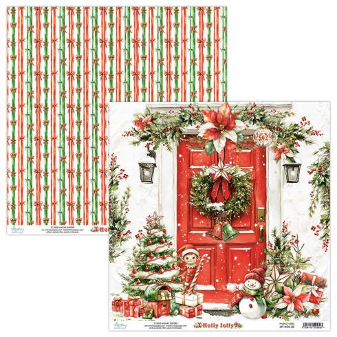 Mintay Papers - Designpapier "Holly Jolly" Scrapbooking Paper Pad 8x8 Inch - 24 Bogen
