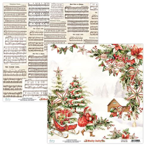 Mintay Papers - Designpapier "Holly Jolly" Scrapbooking Paper Pad 8x8 Inch - 24 Bogen