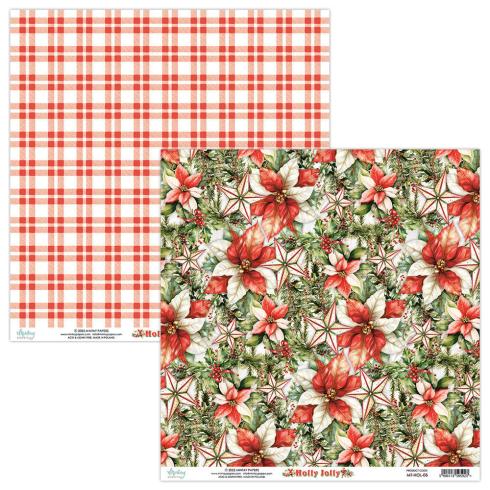 Mintay Papers - Designpapier "Holly Jolly" Scrapbooking Paper Pad 8x8 Inch - 24 Bogen