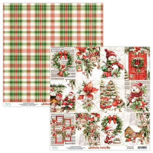 Mintay Papers - Designpapier "Holly Jolly" Scrapbooking Paper Pad 8x8 Inch - 24 Bogen