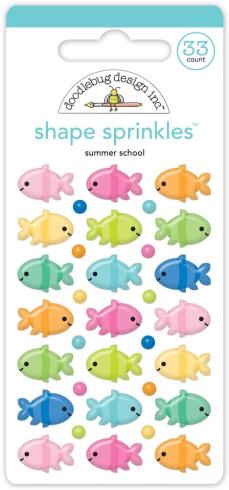 Doodlebug Design - Epoxy Sticker "Summer School" Shape Sprinkles